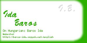 ida baros business card